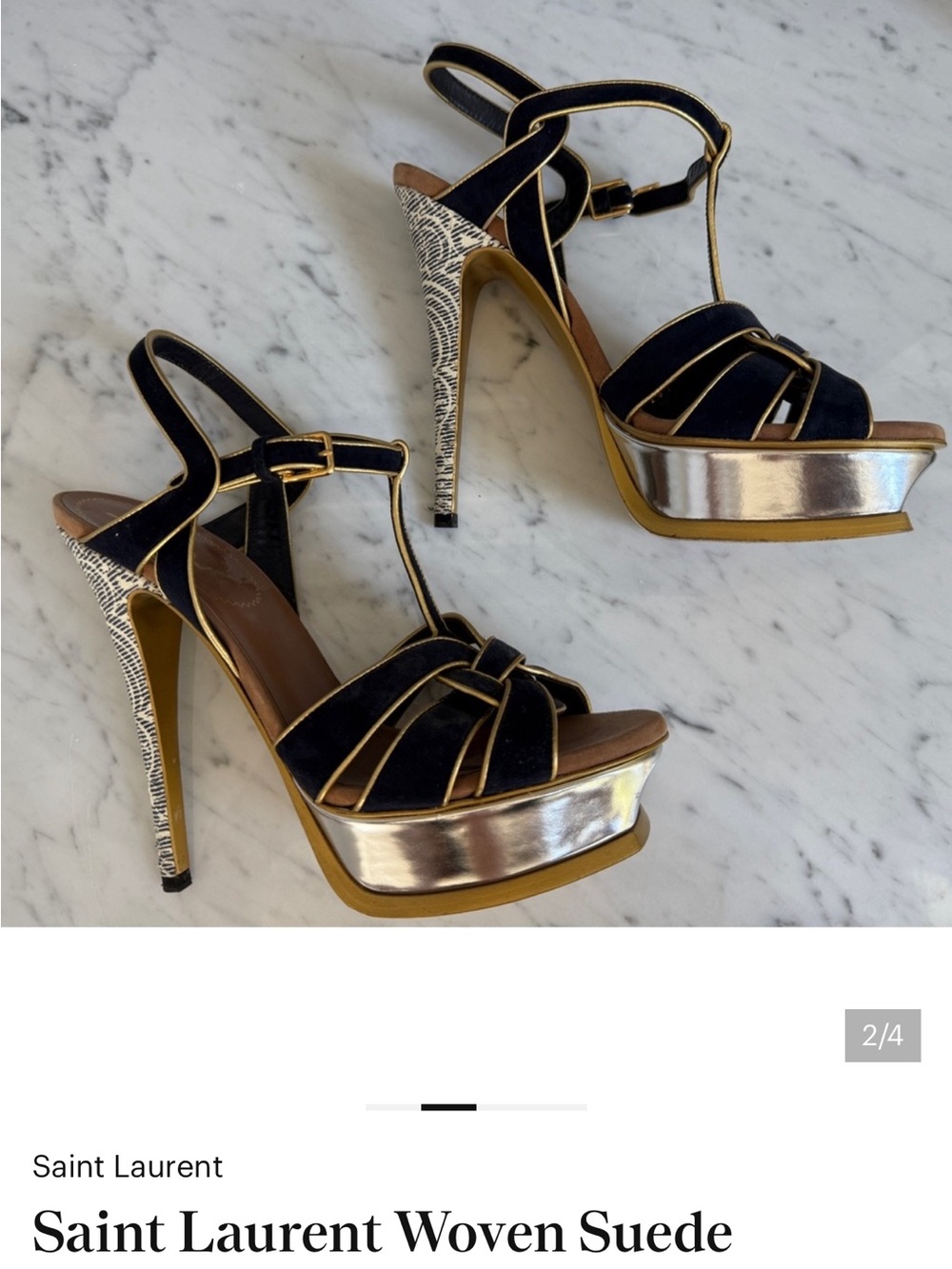Yves Saint Laurent Limed-Edition Suede Tribute Platform Sandals